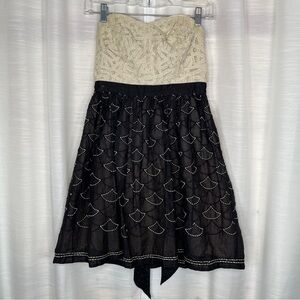 Anthropologie Meadow Rue strapless lace dress